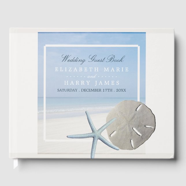 Sand Dollar und Starfish Beach Hochzeit Gästebuch (Vorderseite)