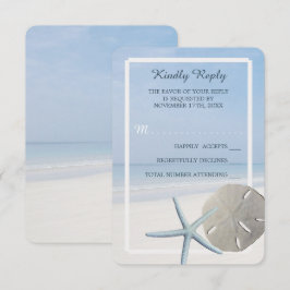 Sand Dollar und Starfish Beach Hochzeit RSVP Karte