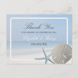 Sand Dollar und Starfish Beach Hochzeit Vielen Dan Postkarte