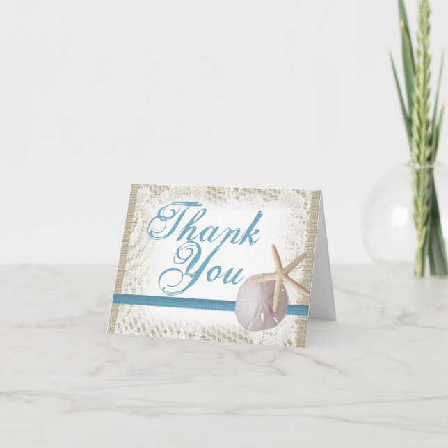 Sand-Dollar und Starfish danken Ihnen Dankeskarte (Vorderseite)