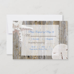 Sand Dollar und Starfish Oceanic Wedding RSVP
