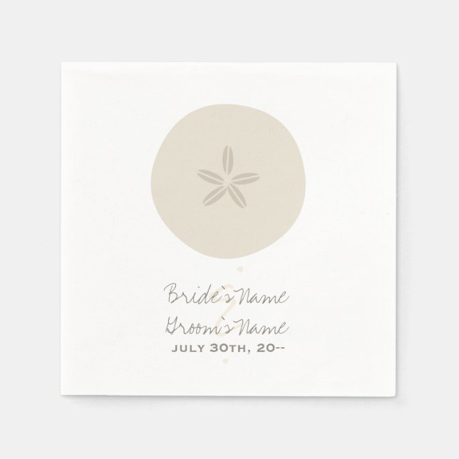 Sand Dollar Wedding Napkins Serviette (Vorderseite)