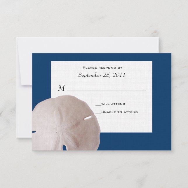 Sand Dollar Wedding/Response RSVP Karte (Vorderseite)