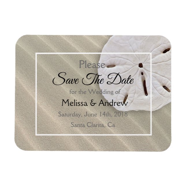 Sand Dollar Wedding rettet das Date Magnet (Horizontal)