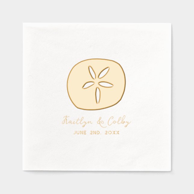 Sand Dollar Wedding Servietten Mit Folie (Vorderseite)