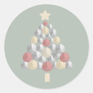 Sand Dollar Weihnachtsbaum (grün) Runder Aufkleber
