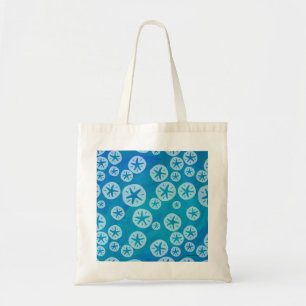Sand Dollar Weiß und Blau Muster Tragetasche