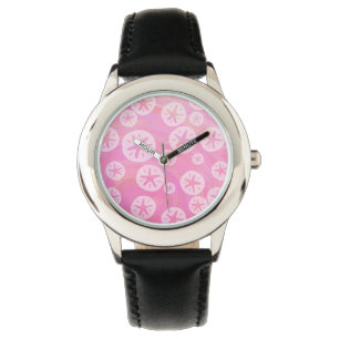 Sand Dollar weiß und rosa Armbanduhr
