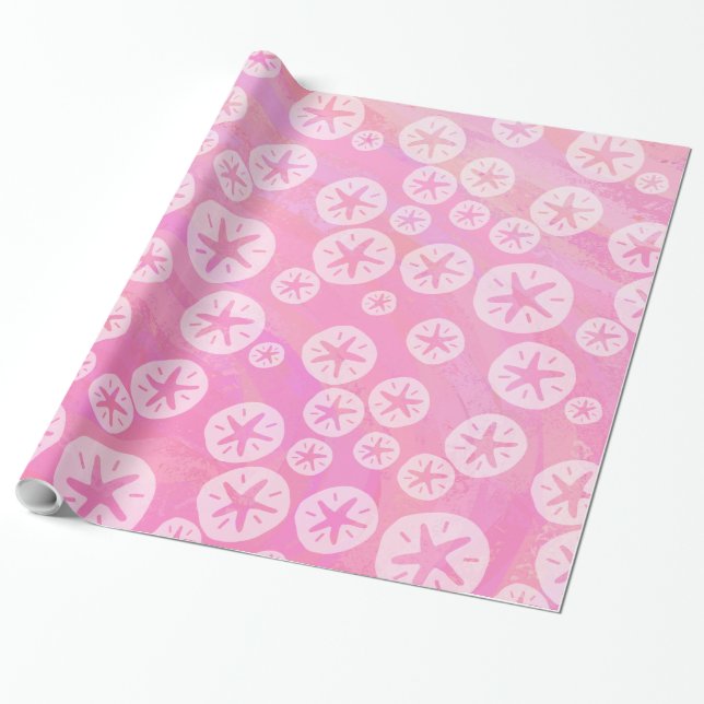 Sand Dollar weiß und rosa Geschenkpapier (Ungerollt)