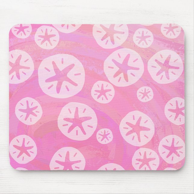 Sand Dollar weiß und rosa Mousepad (Vorne)