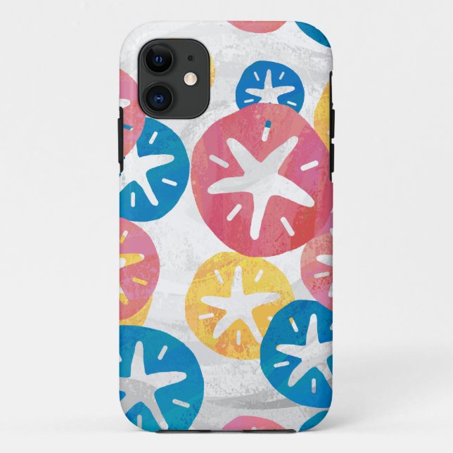Sand Dollar Yellow Blue Pattern Case-Mate iPhone Hülle (Rückseite)