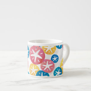 Sand Dollar Yellow Blue Pattern Espressotasse