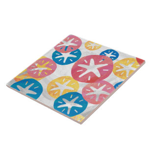 Sand Dollar Yellow Blue Pattern Fliese