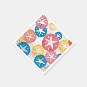Sand Dollar Yellow Blue Pattern Serviette