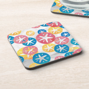 Sand Dollar Yellow Blue Pattern Untersetzer