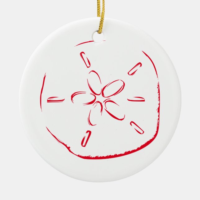 Sand Dollar Zeichne Weihnachten Keramik Ornament (Vorne)