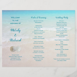 Sand Dollars Beach Scene Tri-Fold Hochzeitsprogram