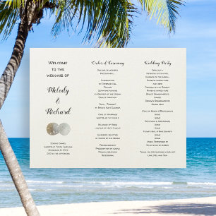 Sand Dollars falten Hochzeitsprogramm für große We