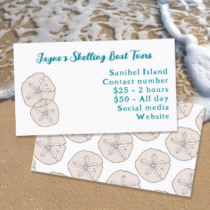 Sand Dollars Illustrierte Küstenbilder Visitenkarte