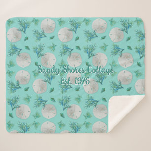 Sand Dollars Muster Türkis Coastal Home Sherpadecke