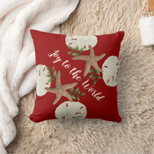 Sand Dollars Starfish Christmas Joy Throw Kissen