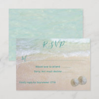 Sand Dollars UAWG Beach Scene Wedding RSVP