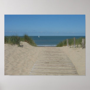 Sand Dunes Beach Wave Boat Foto Poster Printwerbun