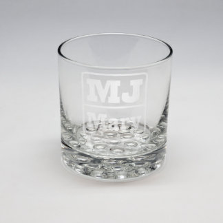 Sand Etched Whiskey Glass #4