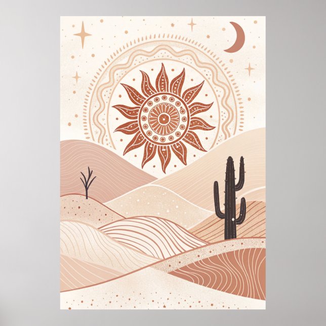 Sand flüstern: Ein Mandala Sunrise Poster (Vorne)