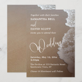 Sand & Foam Beach Foto & Typografie Wedding 2b Einladung