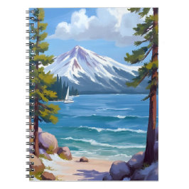 Sand Harbor Beach Lake Tahoe Painting Notizblock