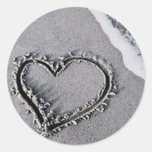 Sand Heart Runder Aufkleber