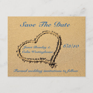 Sand Herz Save the Date Ankündigungskarte Einladung