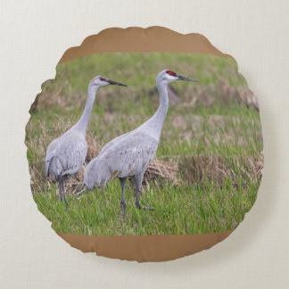 Sand Hill Cranes Pillow Rundes Kissen