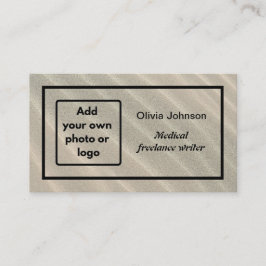 Sand hinzufügen Foto Logo minimalistisch Freiberuf Visitenkarte