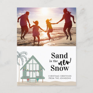 Sand ist das Weihnachtsfest im New Snow Foto Feiertagspostkarte