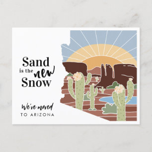 Sand ist die neue Snow Arizona-Adresse Ankündigungspostkarte