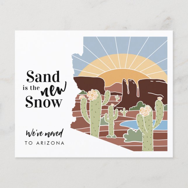 Sand ist die New Snow Arizona New Address Card (Vorderseite)
