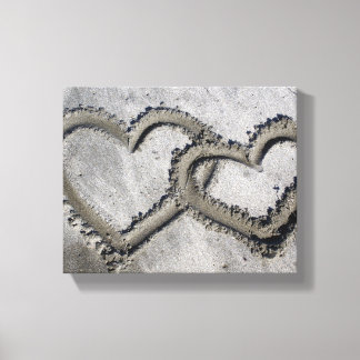 Sand Liebe Herz Wrapped Canvas Leinwanddruck
