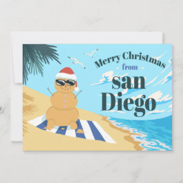 SAND MAN AM STRAND CHRISTMAS ILLUSTRATION FEIERTAGSKARTE