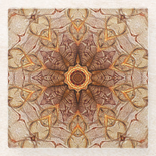 Sand-Mandala-Muster mit Sternzentrum-Unterlage Glasuntersetzer