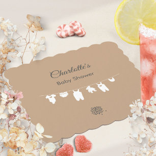 Sand-Minimalist-Boho-geschlechtsneutrale Babyparty Untersetzer