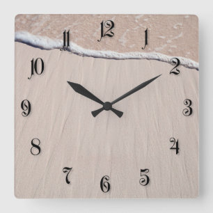 Sand mit Welle Quadratische Wanduhr