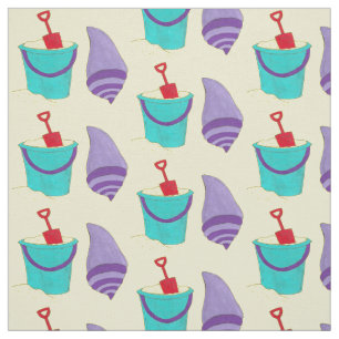 Sand Muscheln Beach Bucket Shovel Seashell Urlaub Stoff