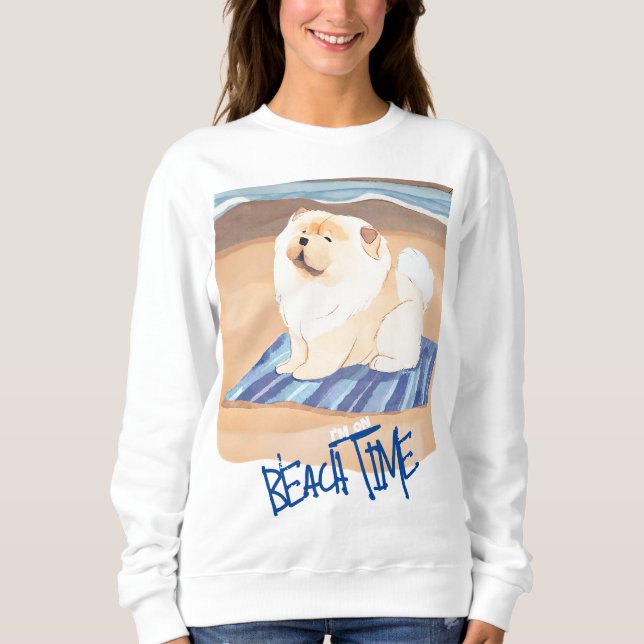 SAND N' SEA Cream Chow Chow Hund Sweatshirt (Vorderseite)