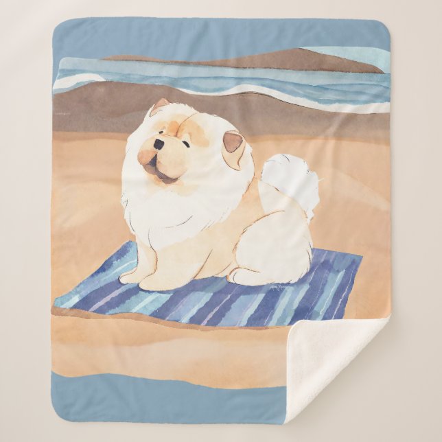 SAND N'SEA Cream Chow Chow Sherpa Blanket Sherpadecke (Vorderseite)