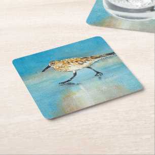 Sand Piper Shorebird Artwork Rechteckiger Pappuntersetzer