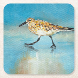 Sand Piper Shorebird Artwork Rechteckiger Pappuntersetzer