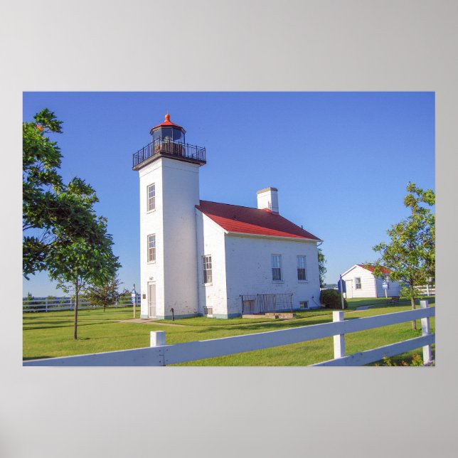 Sand Point Leuchtturm, Escanaba, Michigan  Poster (Vorne)