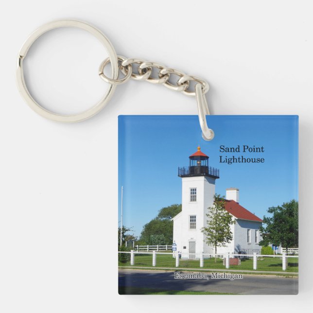 Sand Point Lighthouse Acrylschlüsselkette Schlüsselanhänger (Vorderseite)